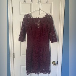 Maroon fitted Sheath Dress
